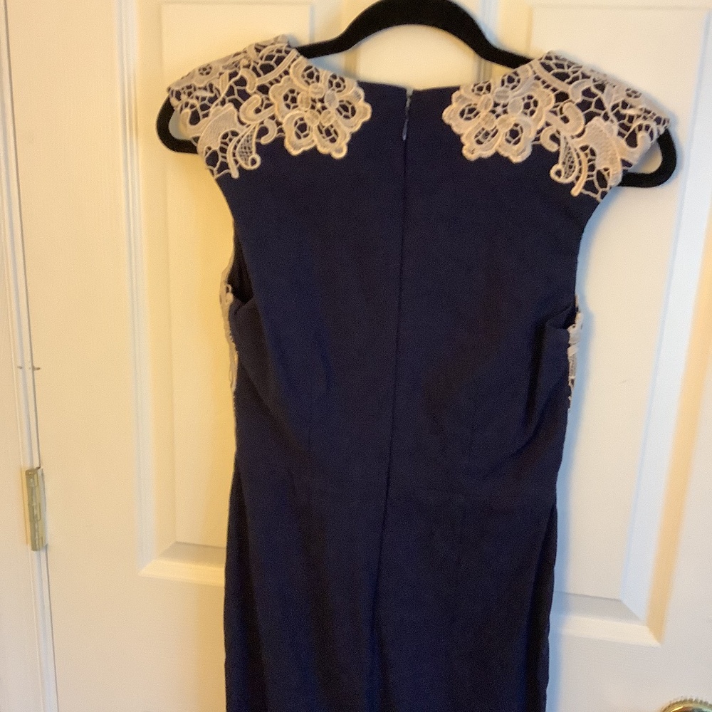 Navy lace overlay